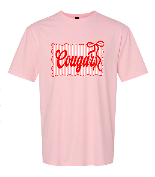 Cougars Stripe Bow Pink