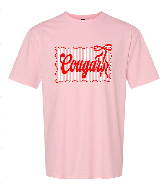 Cougars Stripe Bow Pink
