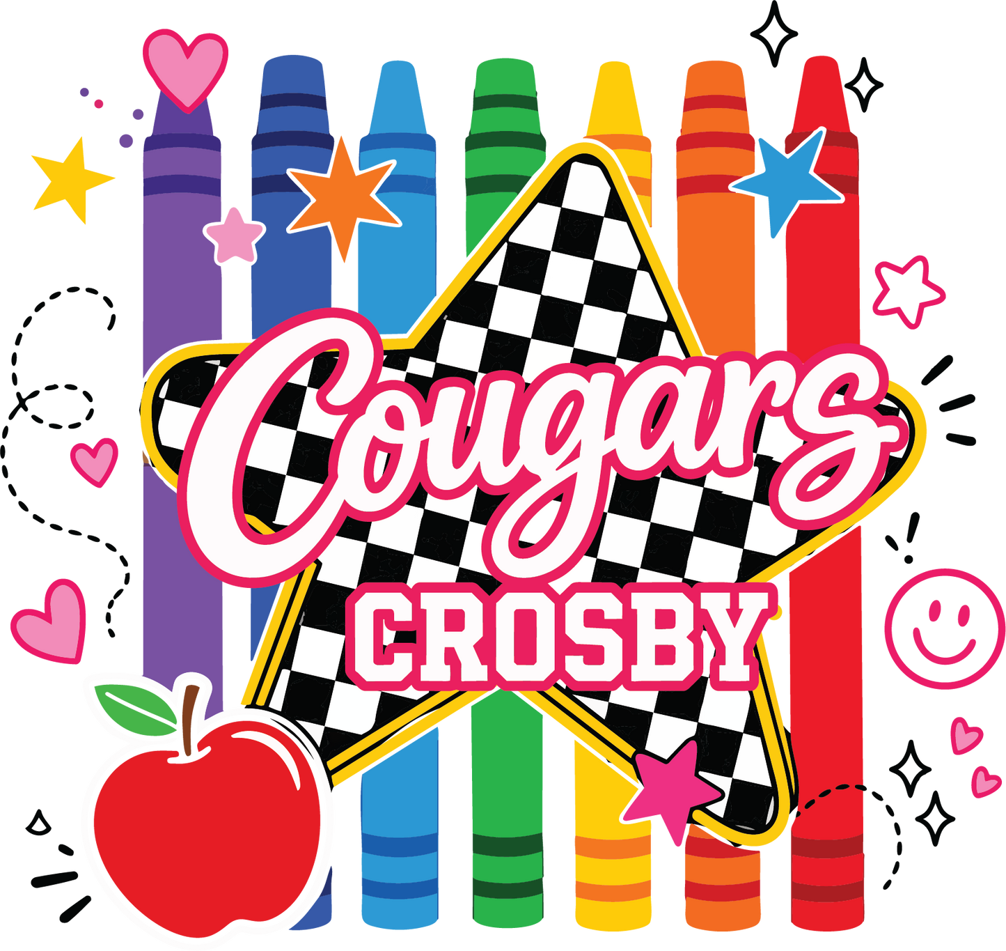 Checkered Star School Crayon