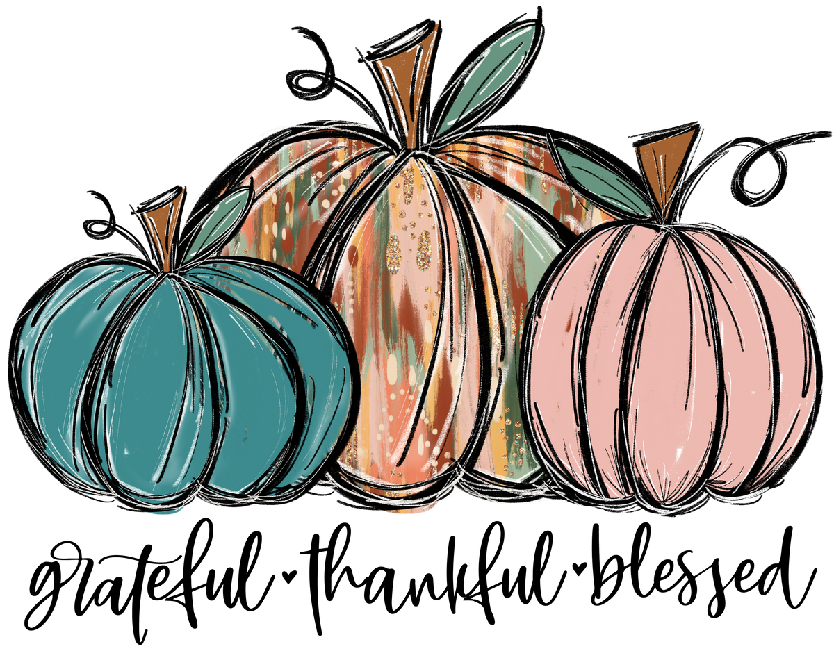 Thankful Blessed Grateful Pumpkin