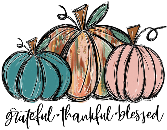 Thankful Blessed Grateful Pumpkin