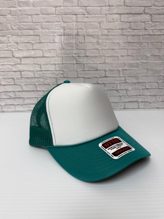 Teal/White Foam Hats