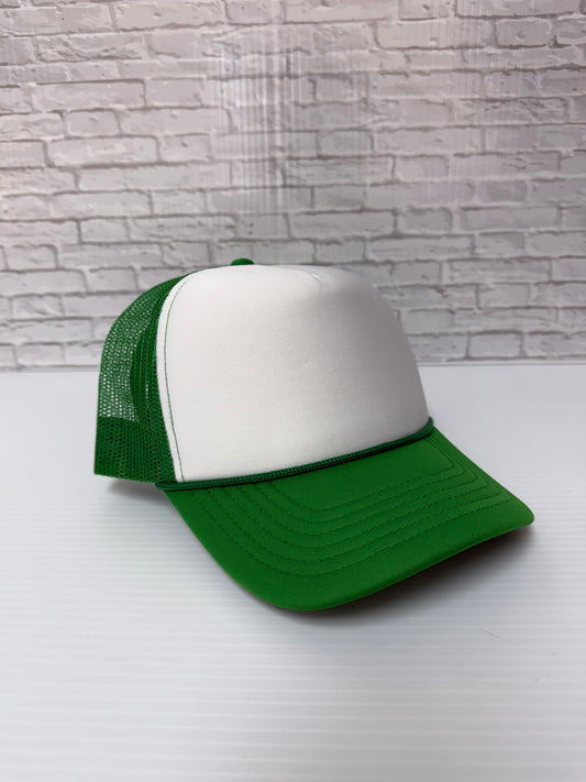 Green/White Foam Hats