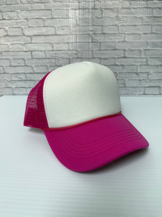 Fuschia/White Foam hats