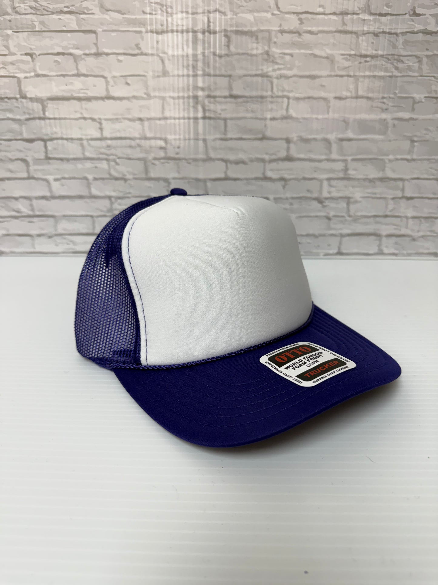 Purple/White Foam Hats