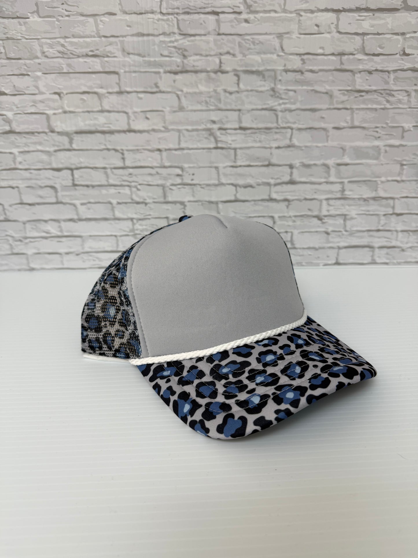 Grey/Blue Cheetah Pattern Hats