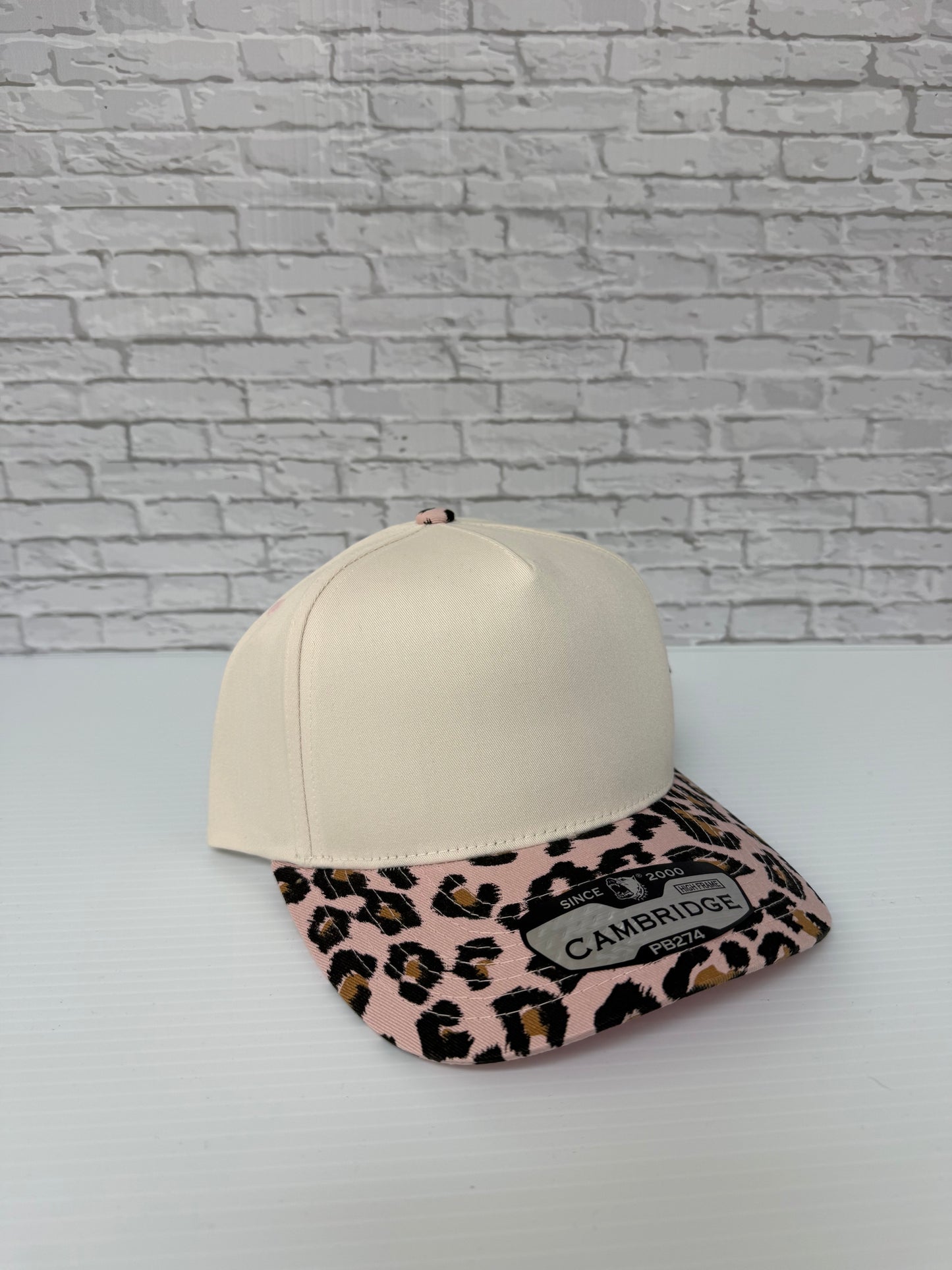 Natural/Pink Cheetah Pattern Hats