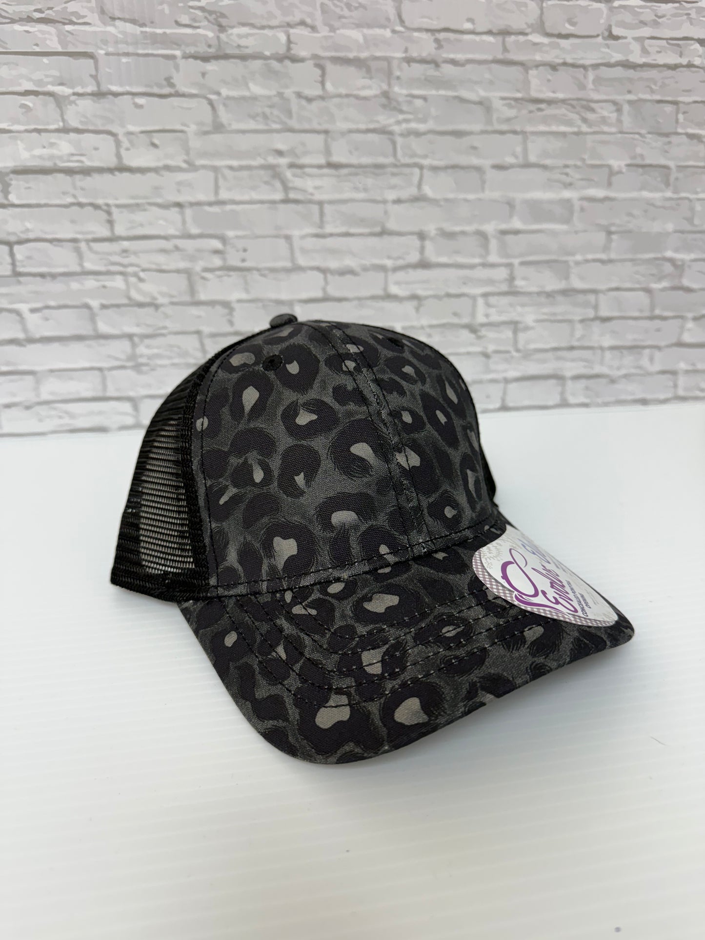 Black Grey Cheetah/Black Pattern Hat