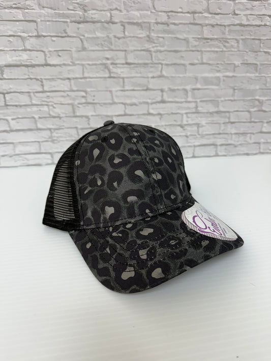 Black Grey Cheetah/Black Pattern Hat