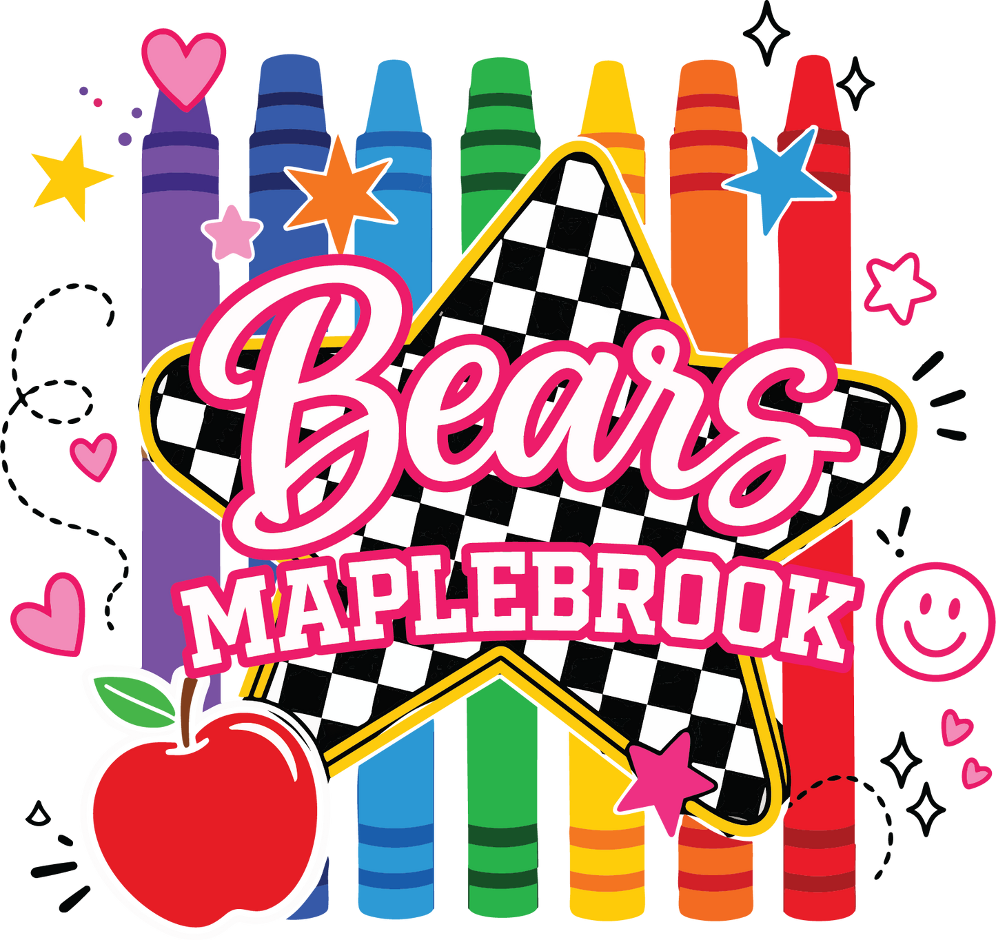 Checkered Star School Crayon
