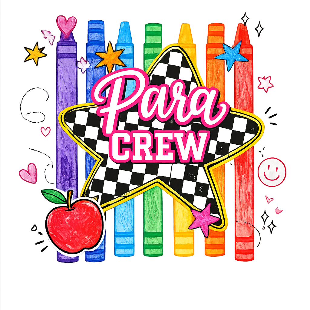 Checkered Star School Crayon