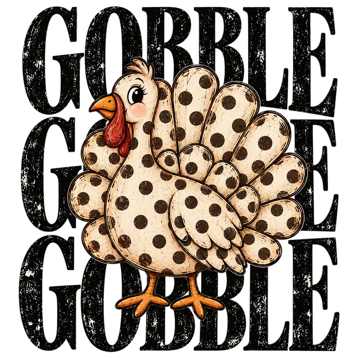 Polka Dot Turkey Gobble DTF