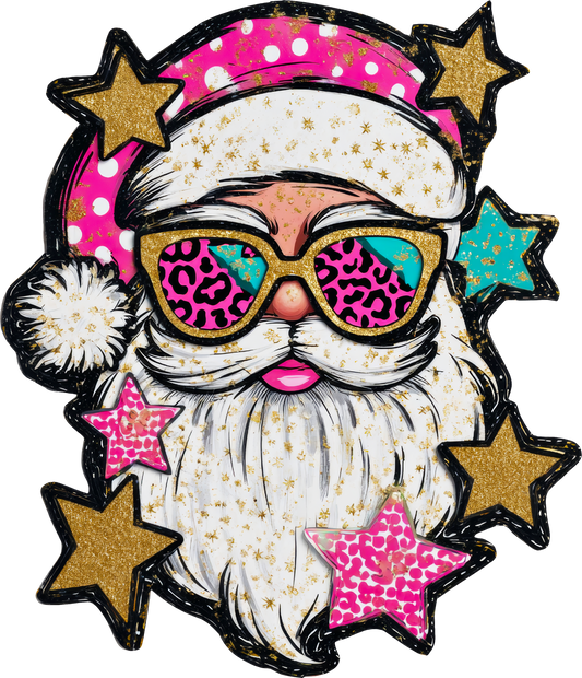 Retro Glitter Santa