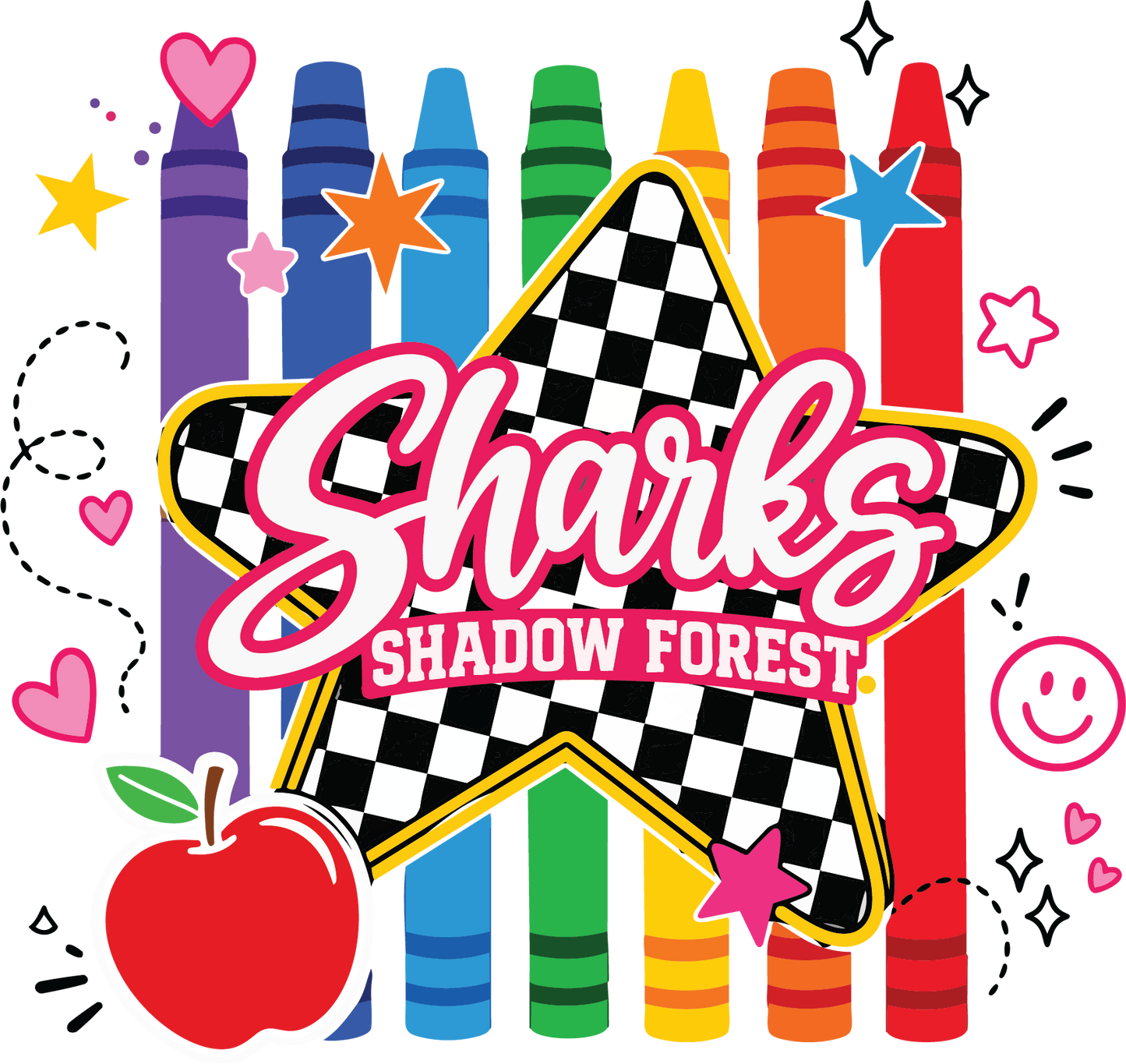 Checkered Star School Crayon