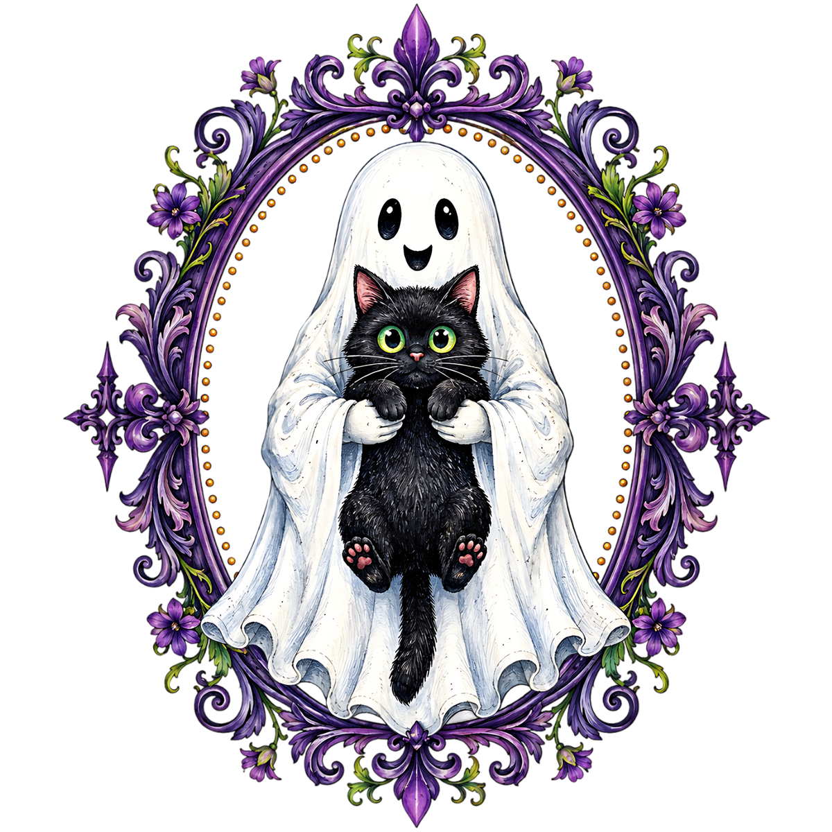 Spooky Ghost and Black Cat DTF
