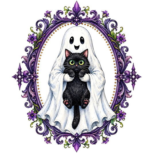 Spooky Ghost and Black Cat DTF