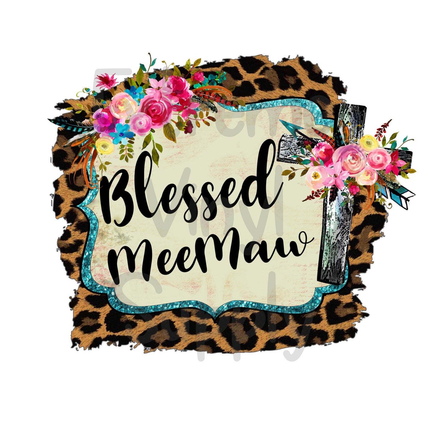 Blessed MeeMaw Animal Print